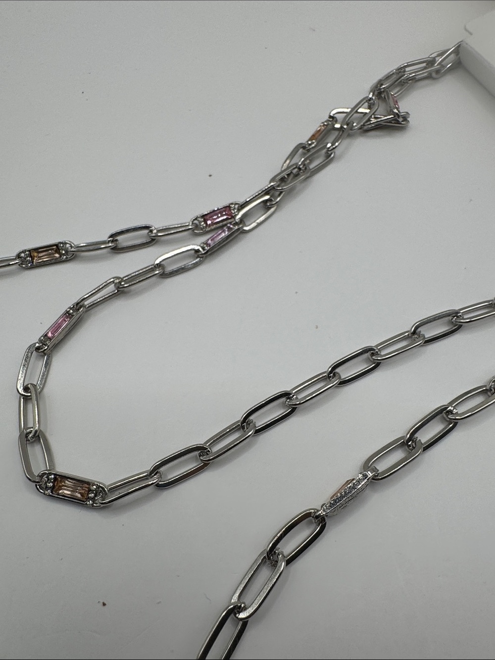 Laundry by Shelli Segal Pink Crystal Accent Necklace 24” (LR111/5) - Picture 5 of 8